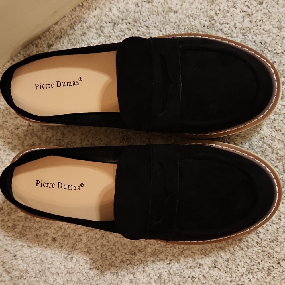 Pierre Dumas Black Suede Loafers